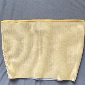 yellow pinstripe tube top